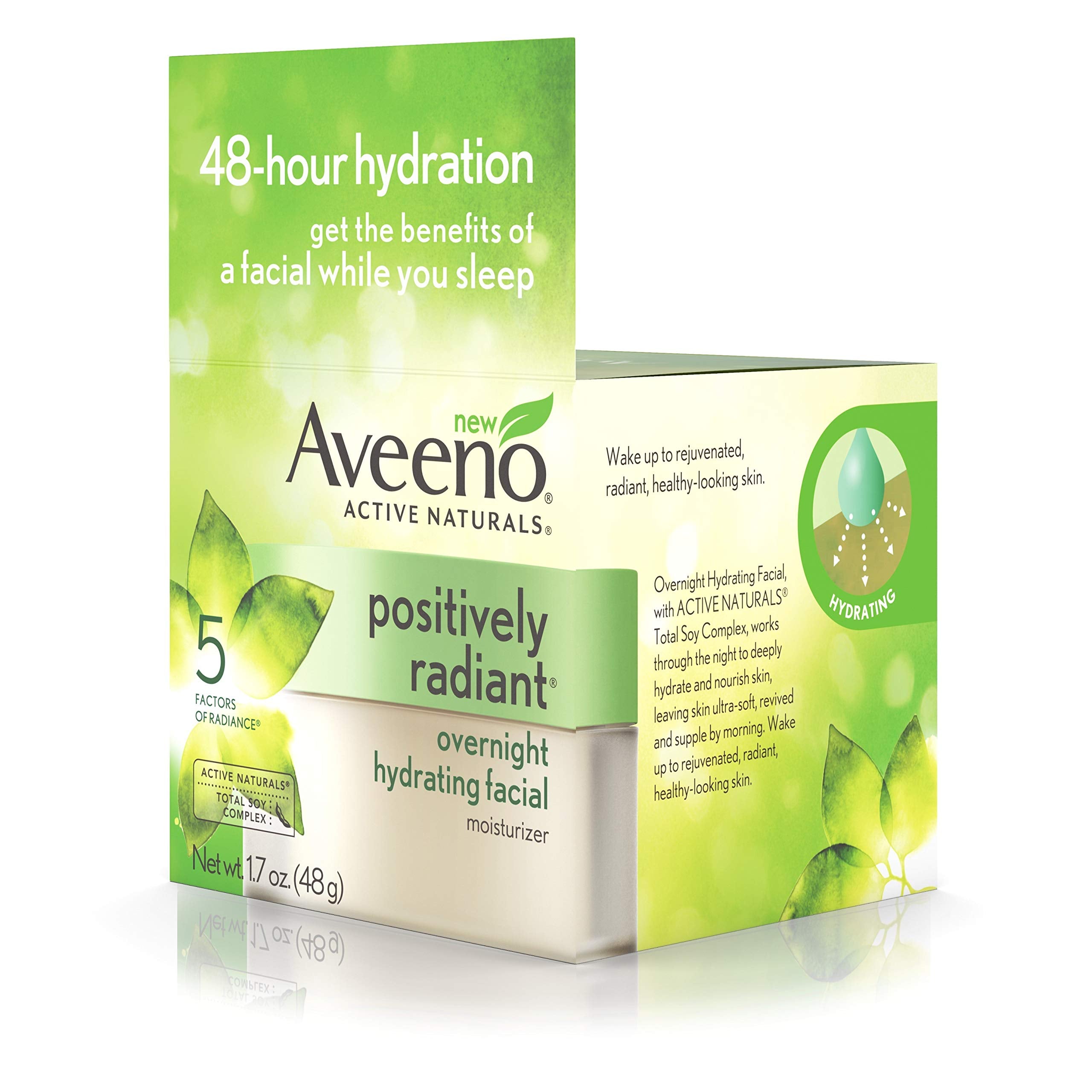 Aveeno Positively Radiant collection packaging showcases brand identity.