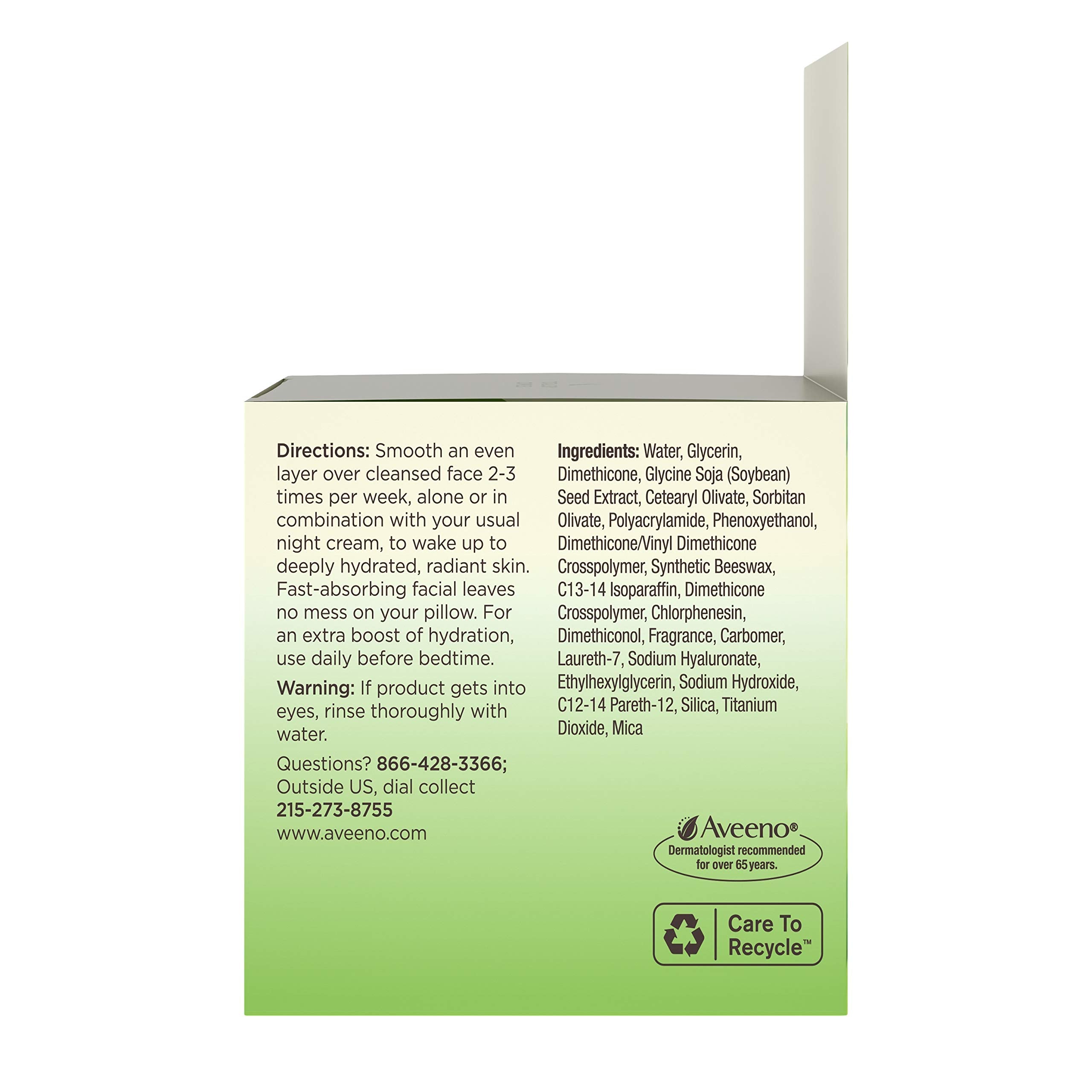 Aveeno Positively Radiant product label close-up shows ingredients.
