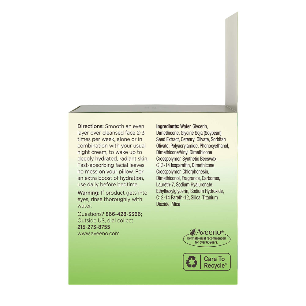 Aveeno Positively Radiant product label close-up shows ingredients.