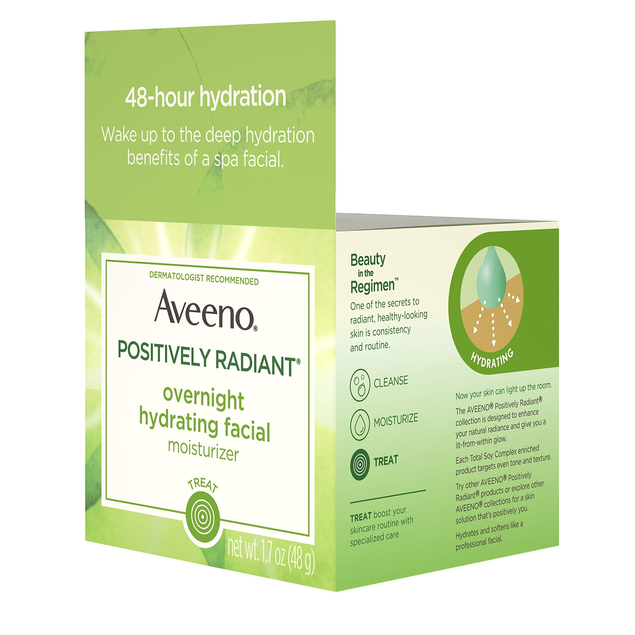 Aveeno Positively Radiant soy-complex graphic illustrating even tone potential.