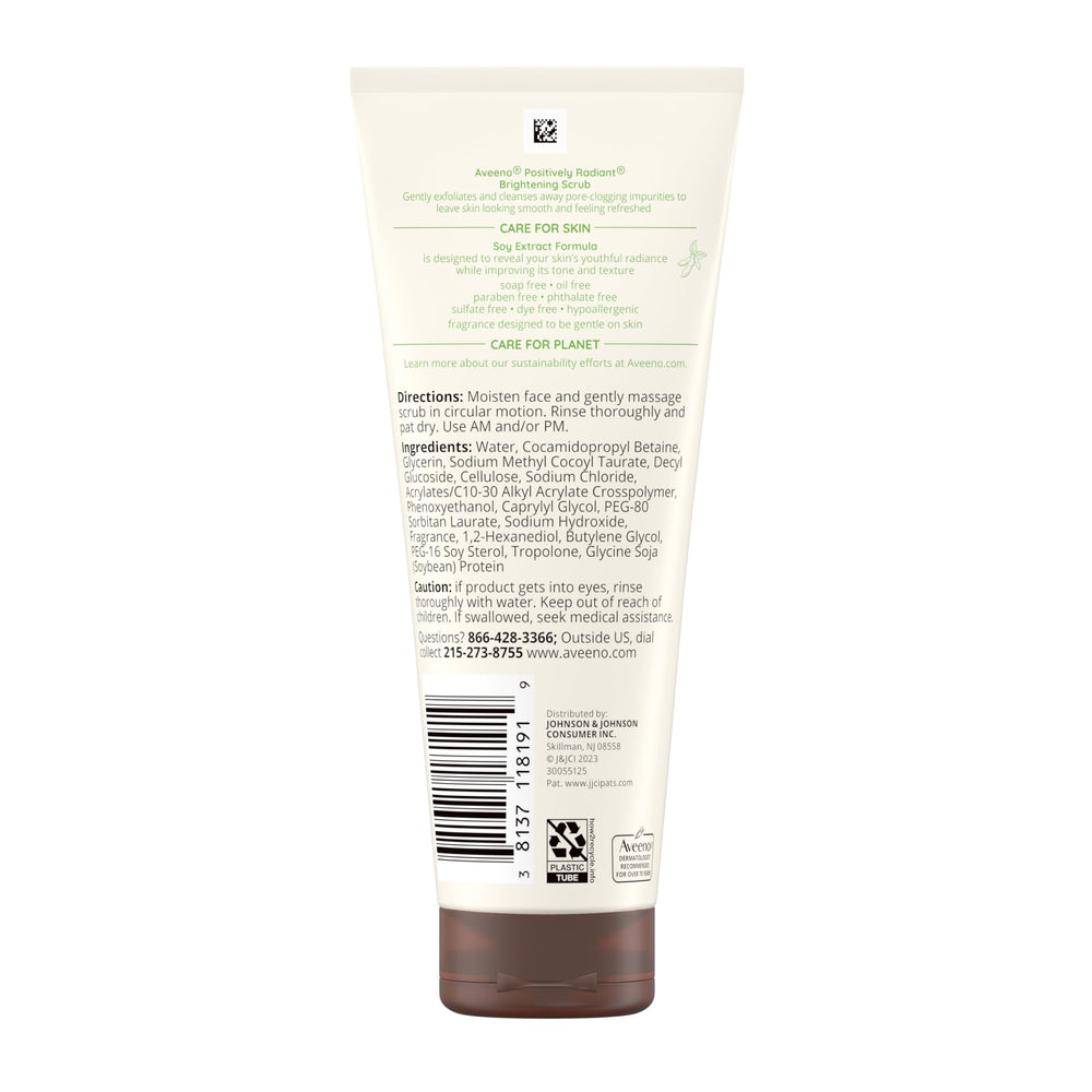 Soy extract highlighted on Aveeno Positively Radiant label.