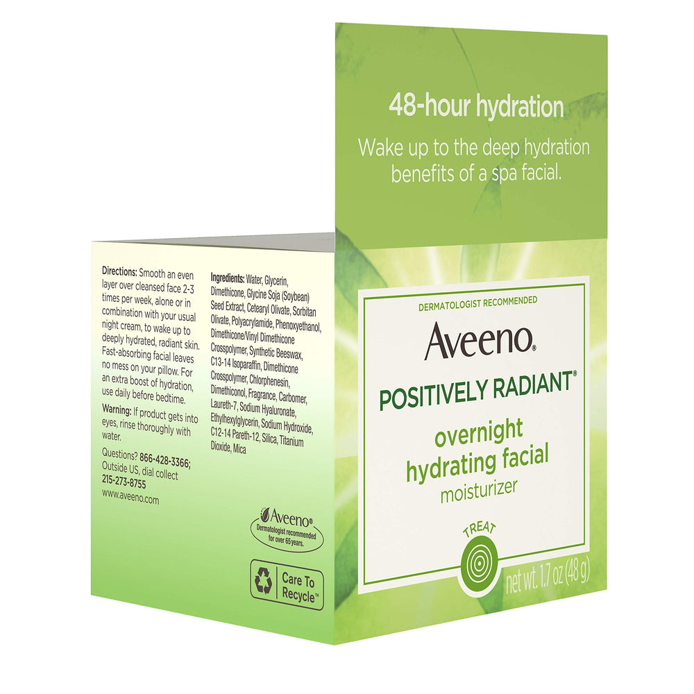 Aveeno Positively Radiant texture swirl on skin suggests smooth feel.