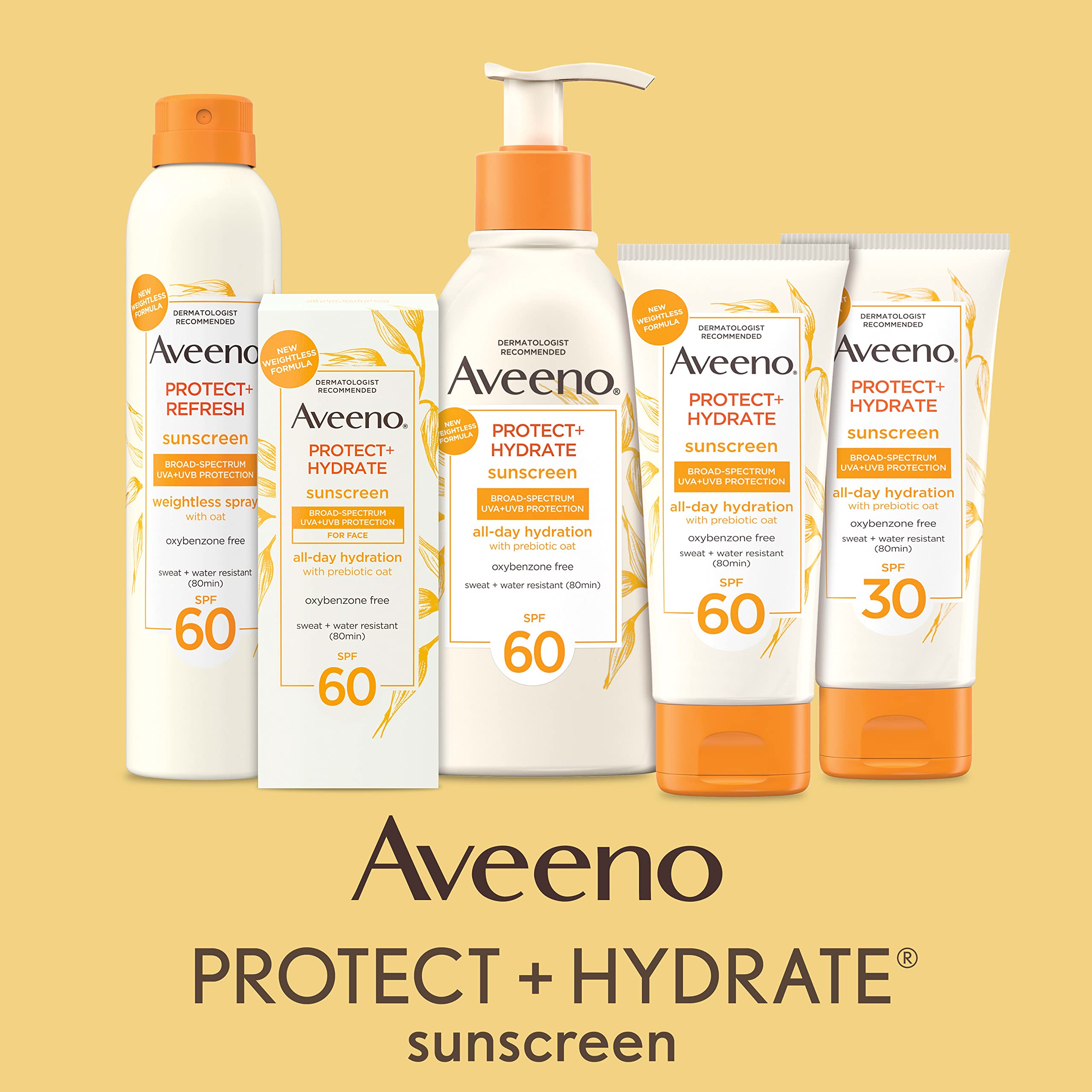 Aveeno Protect + Hydrate sunscreen during outdoor use for activities.