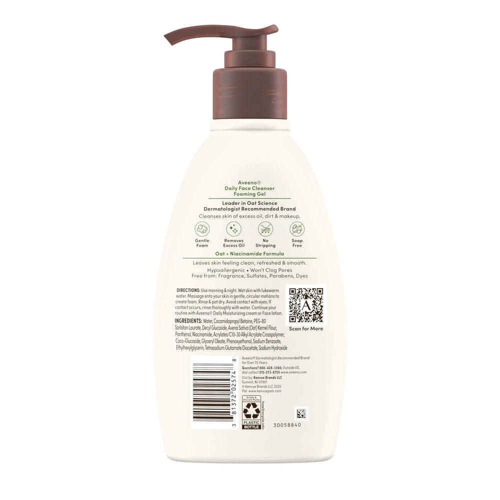 Aveeno product scene with moisturizer after cleansing for a complete routine.
