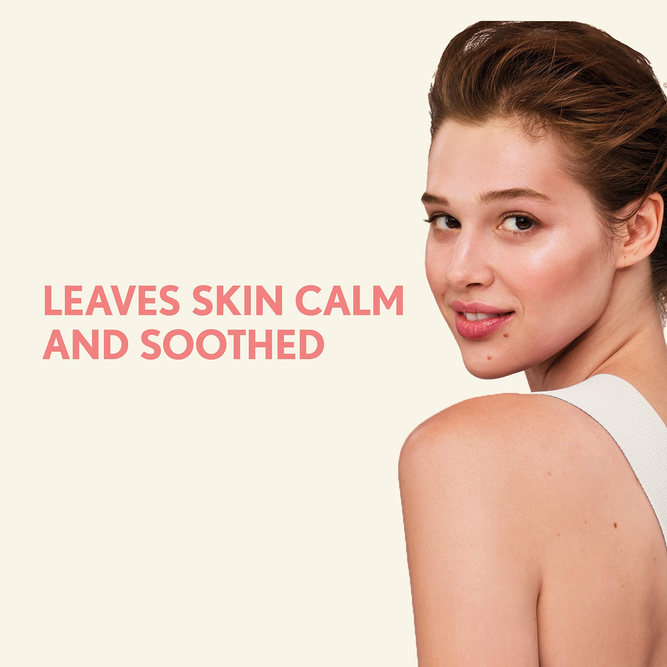 Aveeno facial cleanser soothing redness look closeup illustrating calming effect