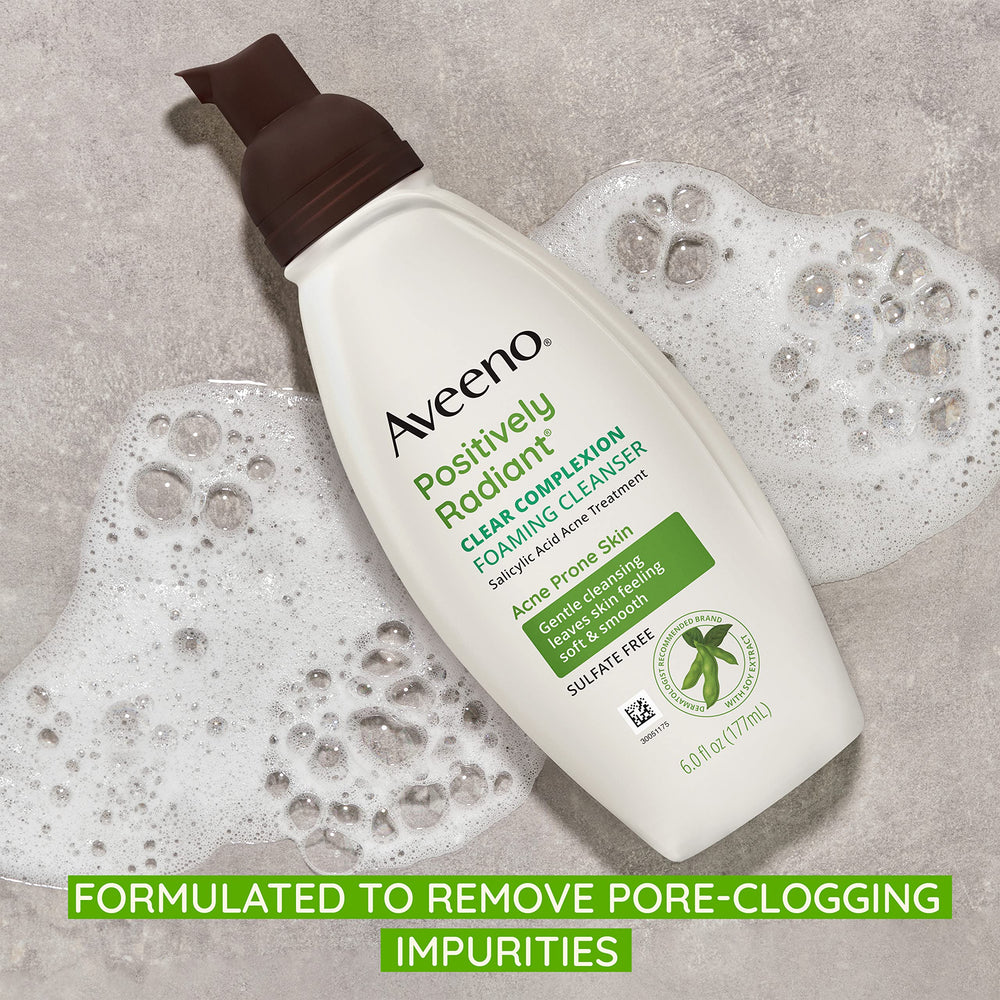 Aveeno soy extracts ingredient detail emphasizes skin-friendly formula.