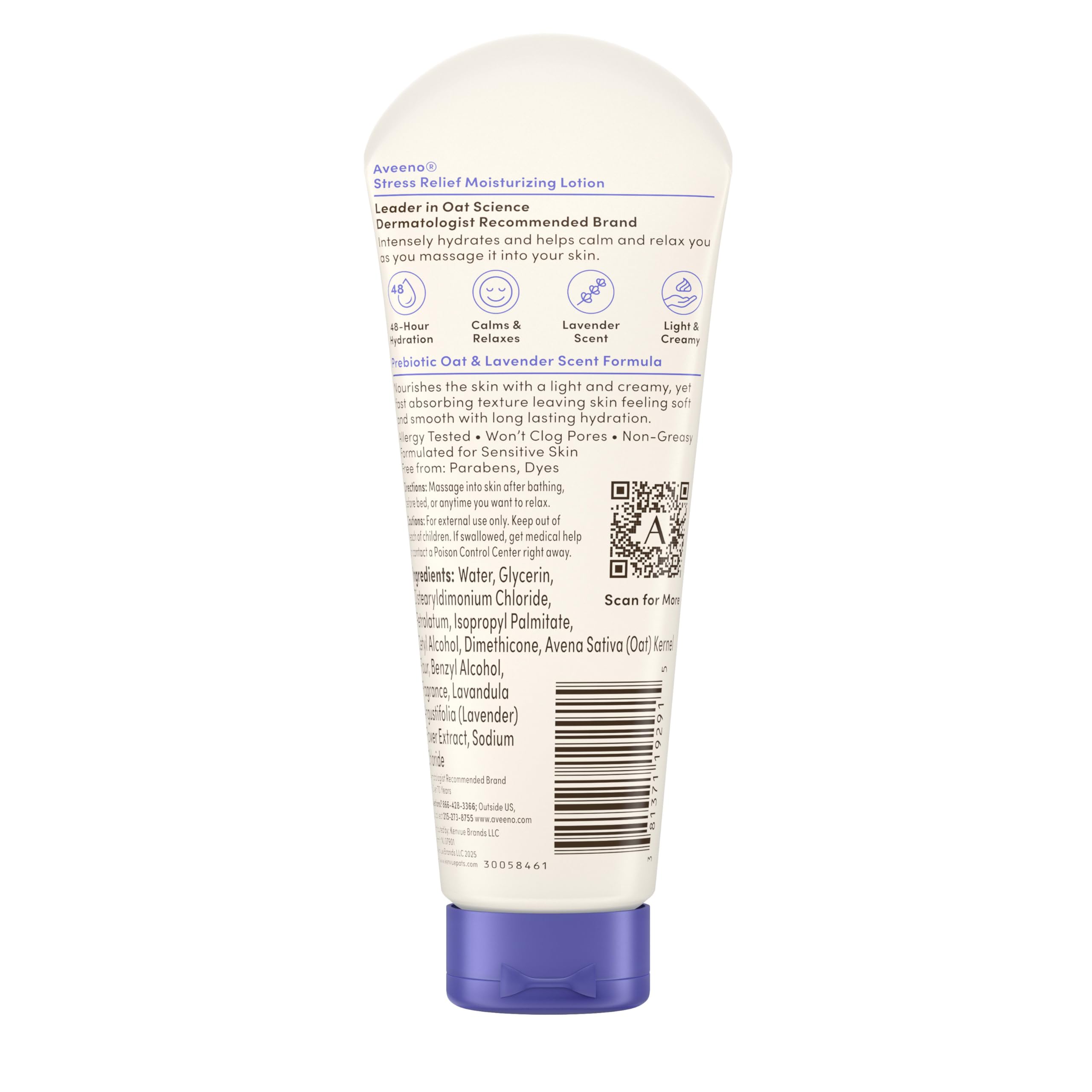 Smooth, soft finish on skin after applying Aveeno lotion