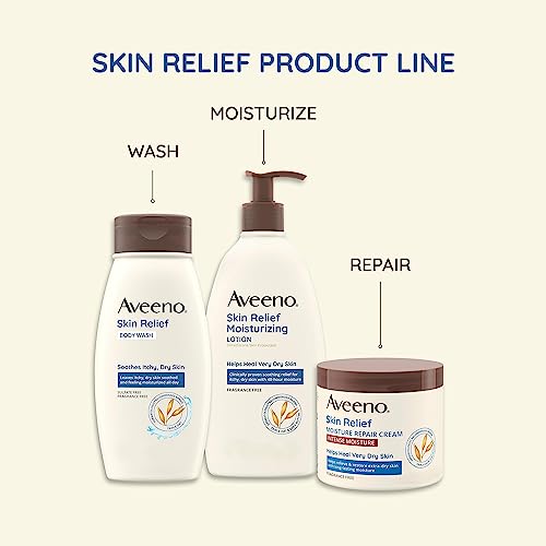 Aveeno Triple Oat Formula close-up highlighting soothing oats for itchy skin.