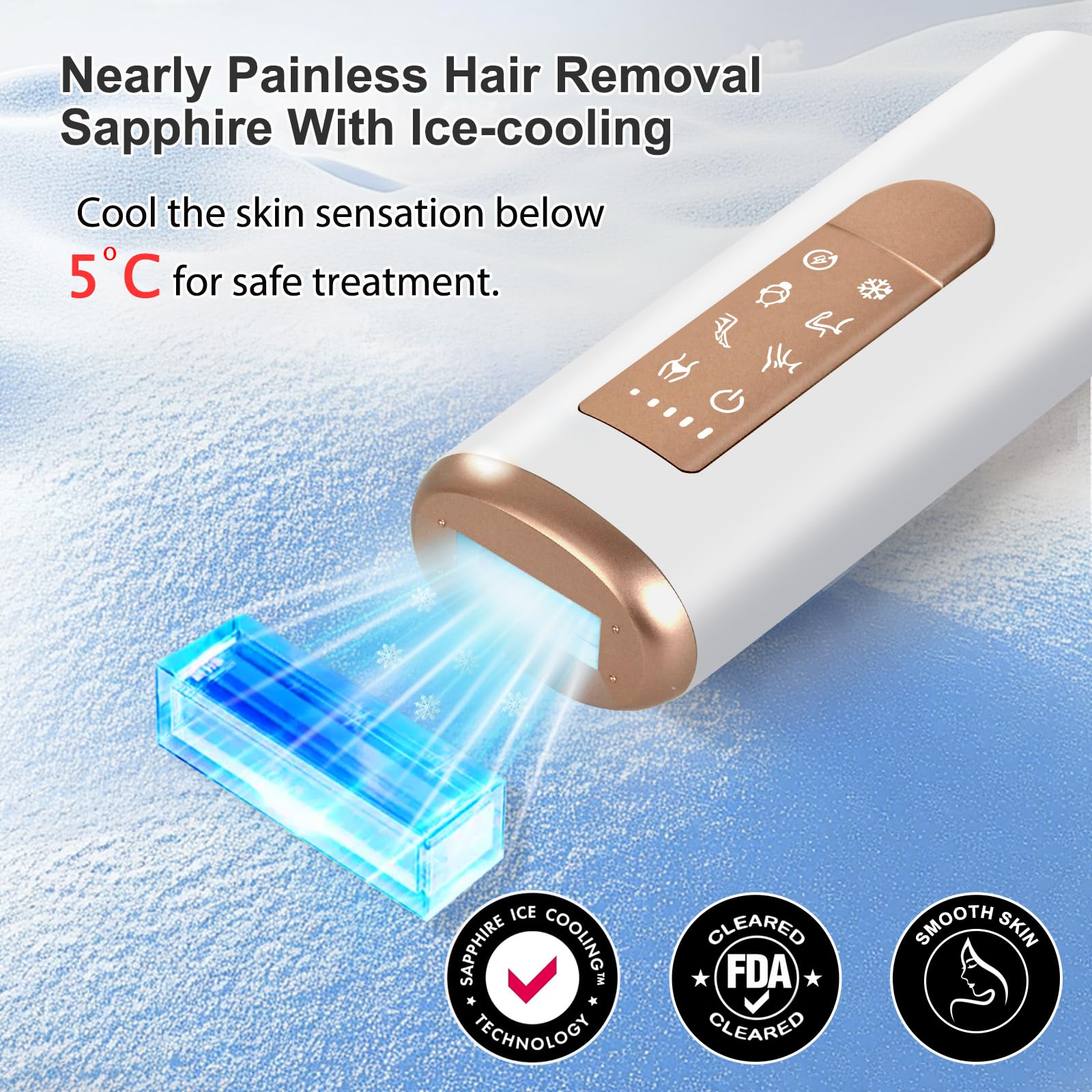 Avemoi sapphire ice cooling in action for a near-painless feel.