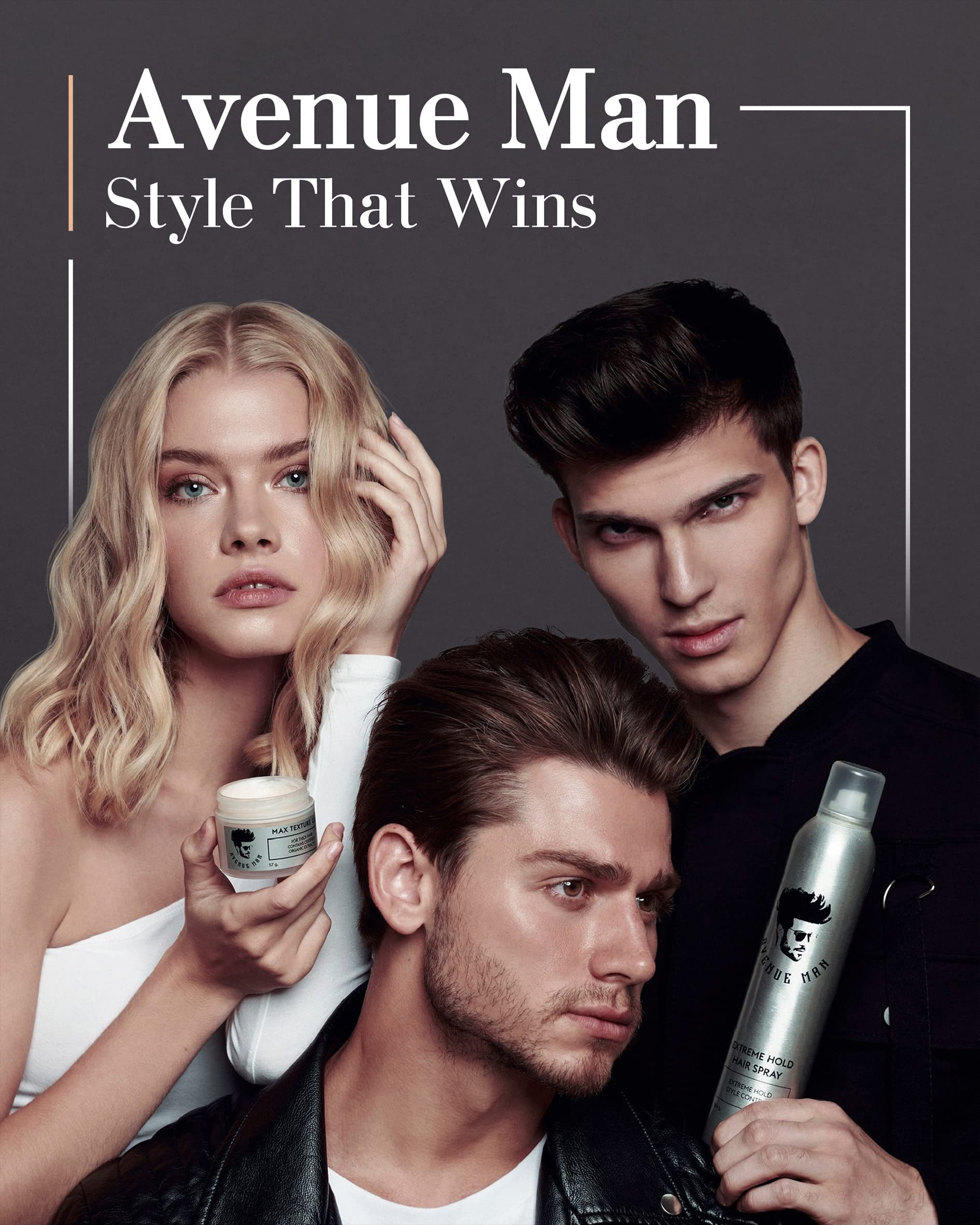 Avenue Man extreme hold mist provides quick-drying, lightweight hold