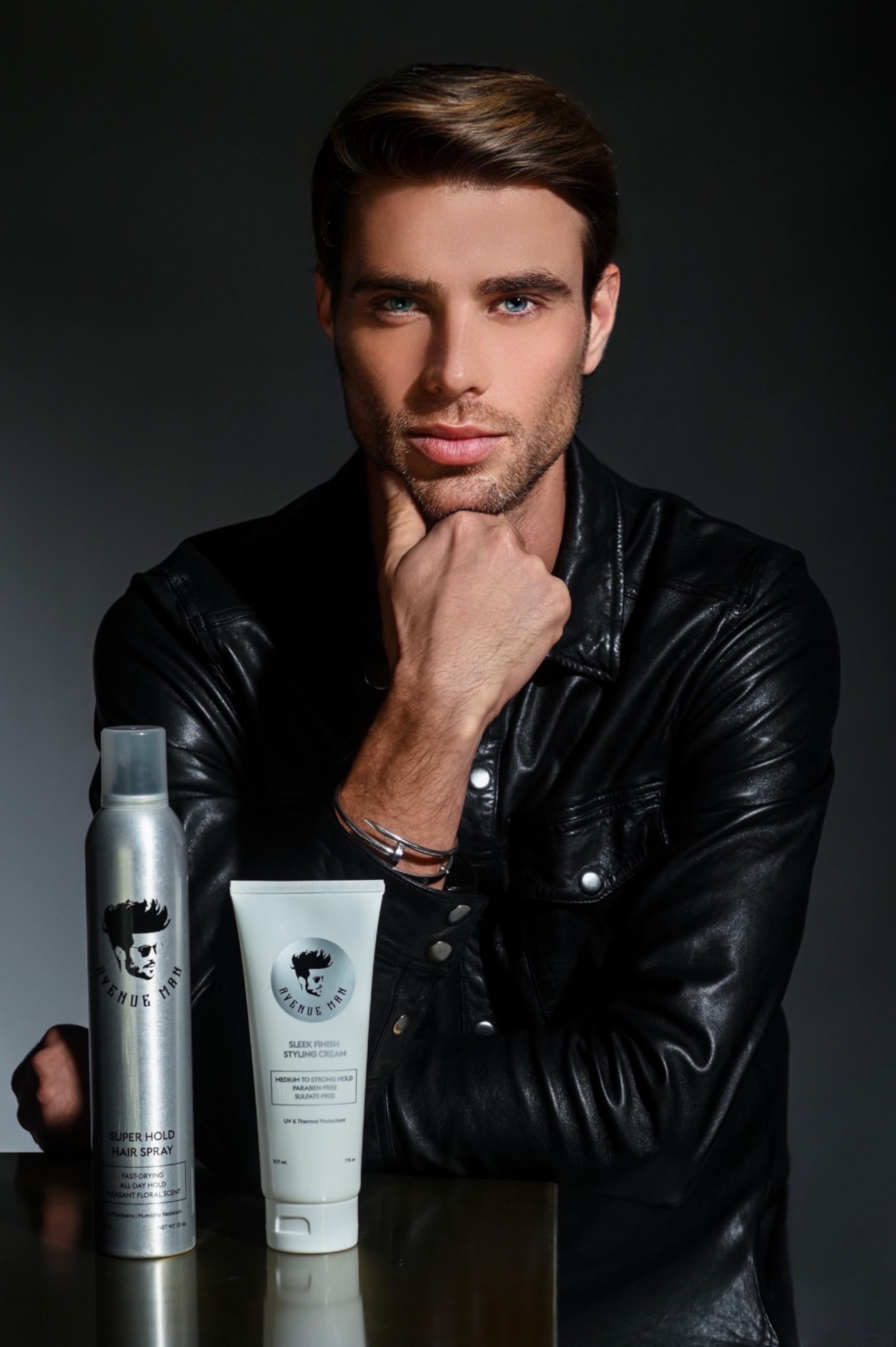 Avenue Man Sleek Finish Cream application close-up for texture.