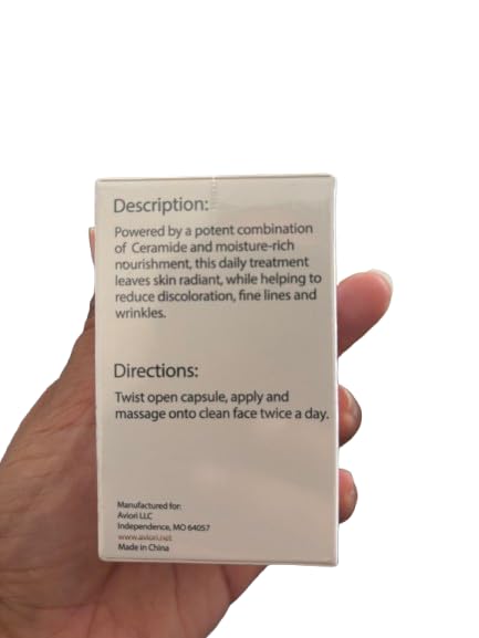 AVIORI Ceramide Capsules Serum blister-pack layout for clean skincare