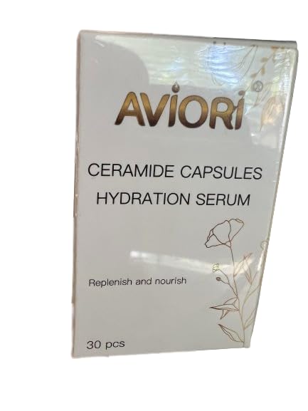 AVIORI Ceramide Capsules Serum compact pack on vanity, clean skincare
