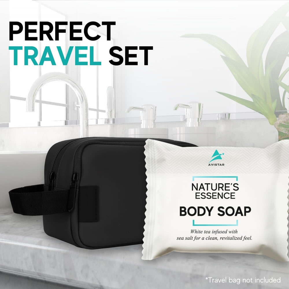 Avistar travel-size bar soap in a guest kit for short stays