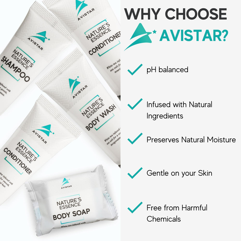 Avistar travel-size toiletries support hospitality needs for hosts