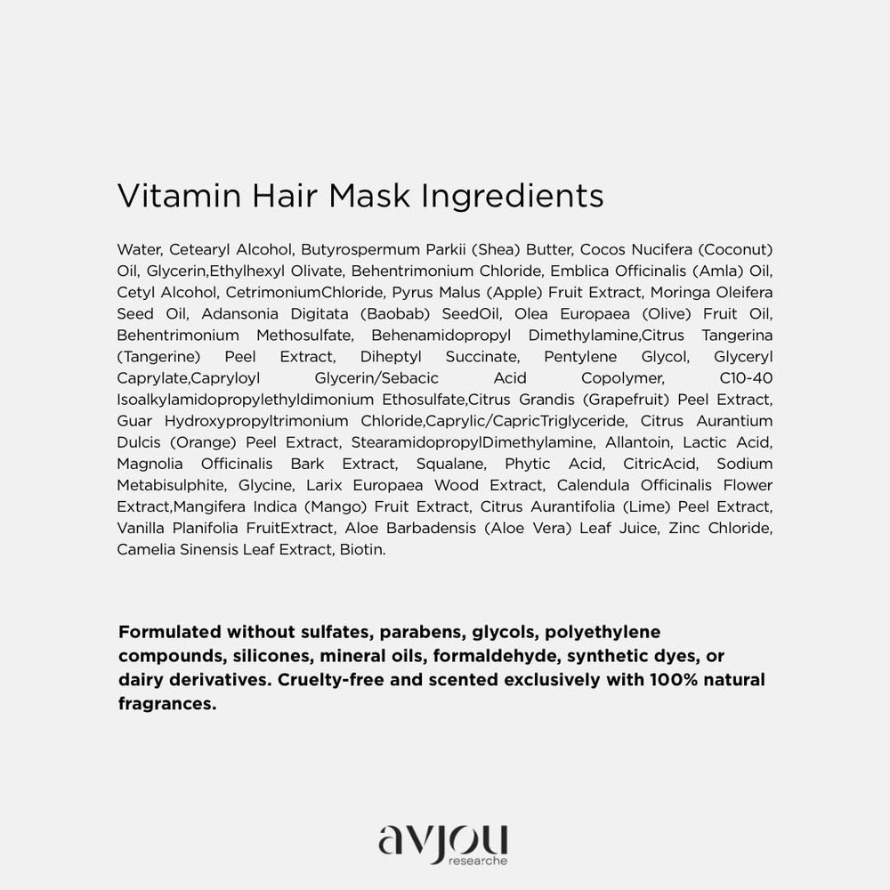 Avjou Researche Vitamin Mask hair softness and subtle shine after use.