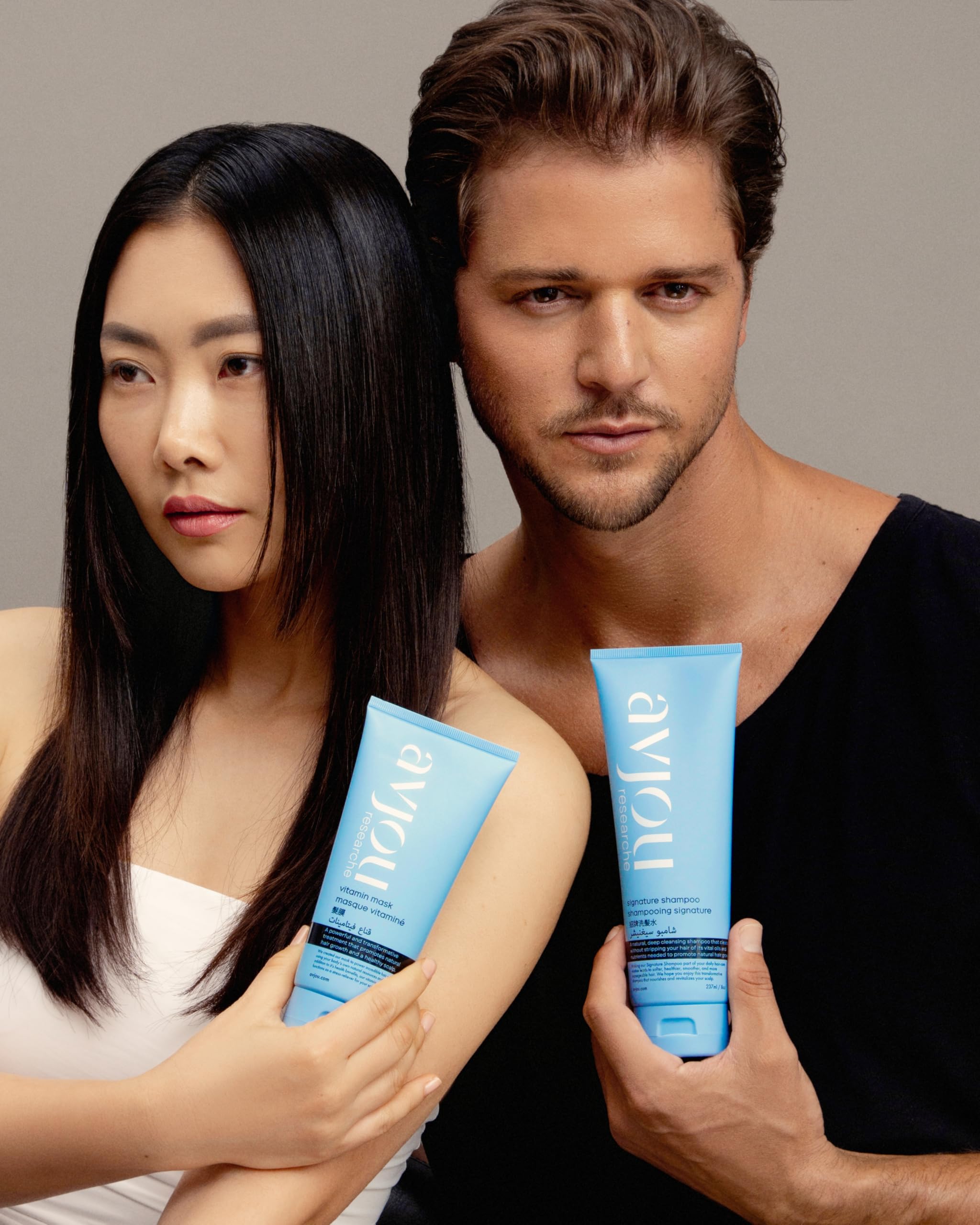 Avjou Researche Vitamin Mask treatment for 5–15 minutes on hair.
