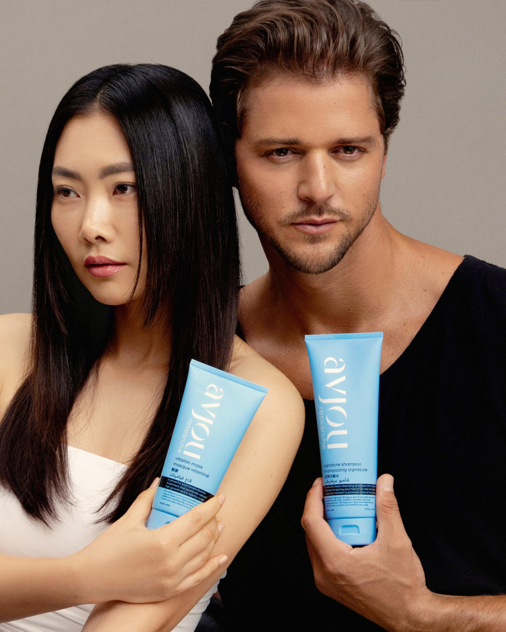 Avjou Researche Vitamin Mask treatment for 5–15 minutes on hair.