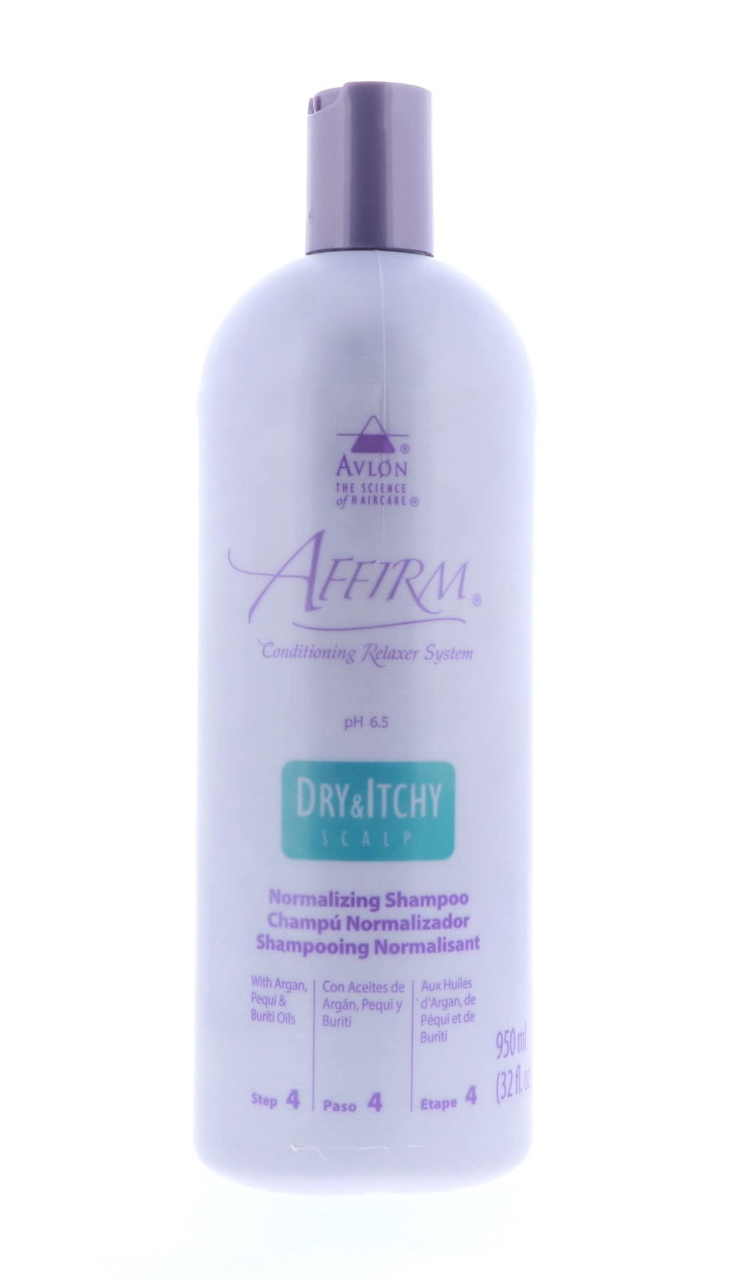 Avlon Affirm dry scalp bottle in bathroom setting.