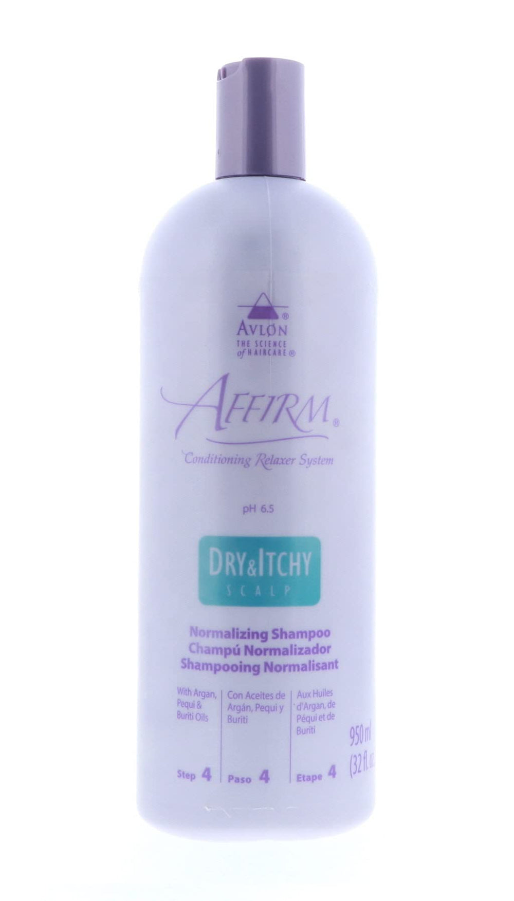 Avlon Affirm dry scalp bottle in bathroom setting.