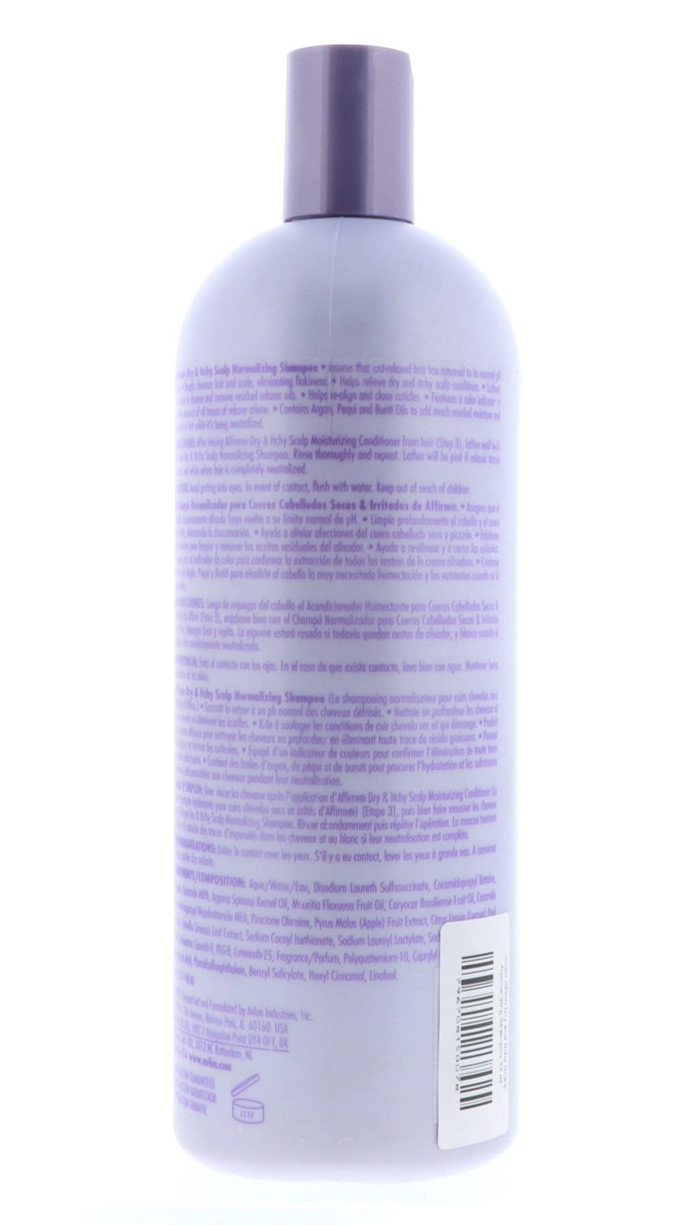 Avlon Affirm dry scalp shampoo during wash for normal hair routine.