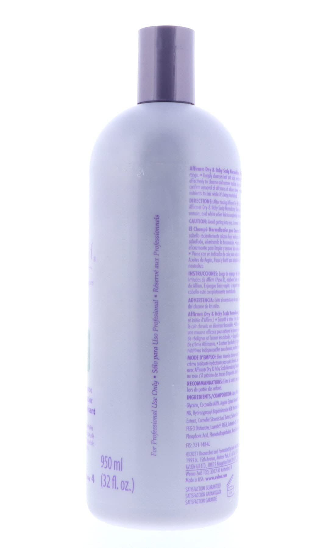 Avlon Affirm shampoo pump dispenser shown for easy daily washing.