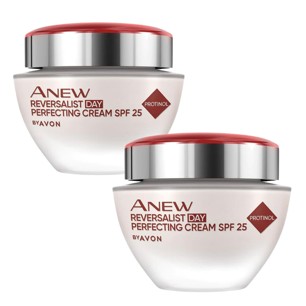 Two-pack display of AVON ANEW Reversalist Day Cream for daily skincare.