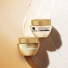 AVON Anew Ultimate Firm and Supple Day Cream SPF20 close-up shows smooth texture for easy morning use