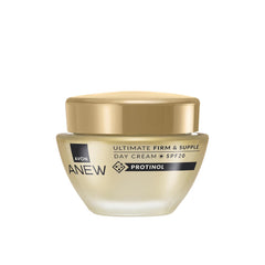 AVON Anew Ultimate Firm and Supple Day Cream SPF20 jar demonstrates rich hydration for daily care