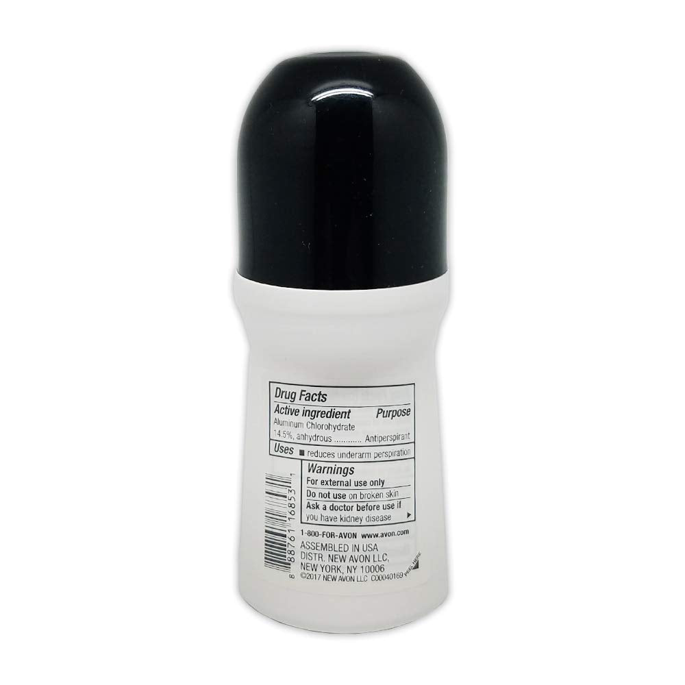 Sample of AVON Black Suede deodorant in use with smooth glide.