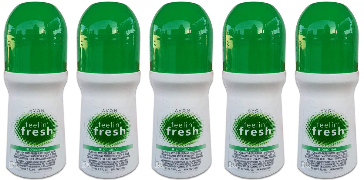 Avon Feelin Fresh deodorant bottle 1.7oz, compact for on-the-go freshness.