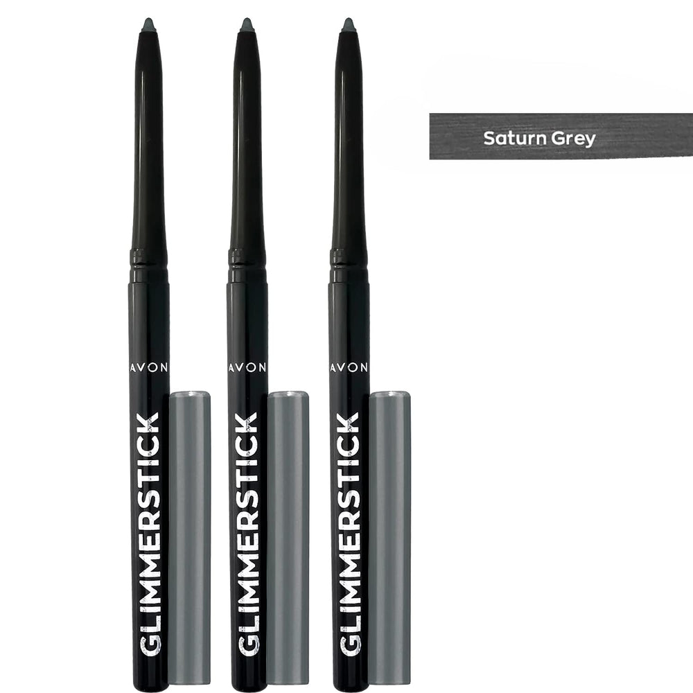 Avon Glimmerstick Gray eyeliner close-up showing smooth glide for precise lining.