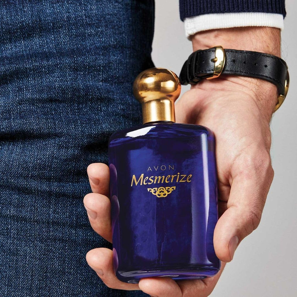AVON Mesmerize Men gift-ready box highlights thoughtful present option.