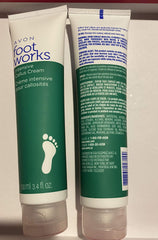 AVON Peppermint Foot Works cream being applied to heel for cooling relief.