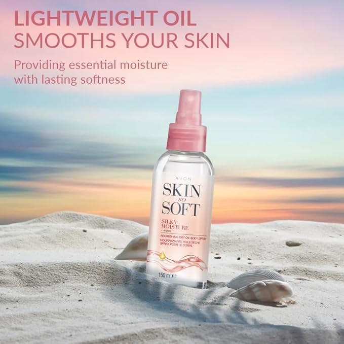 AVON Skin So Soft lightweight dry oil absorbs instantly with no residue.