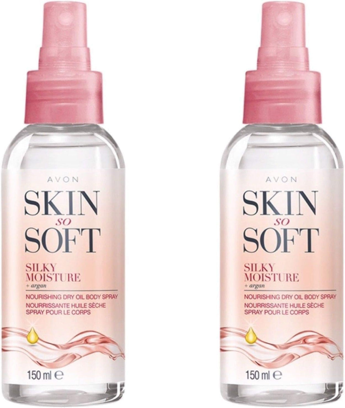 AVON SKIN SO SOFT bottle front shows nourishing hydration for daily use