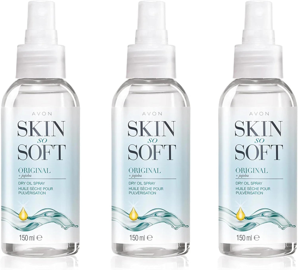 Soft, hydrated skin after applying AVON Skin So Soft Original Dry Oil Spray.