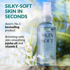 Close up of AVON Skin So Soft being applied to skin for absorption