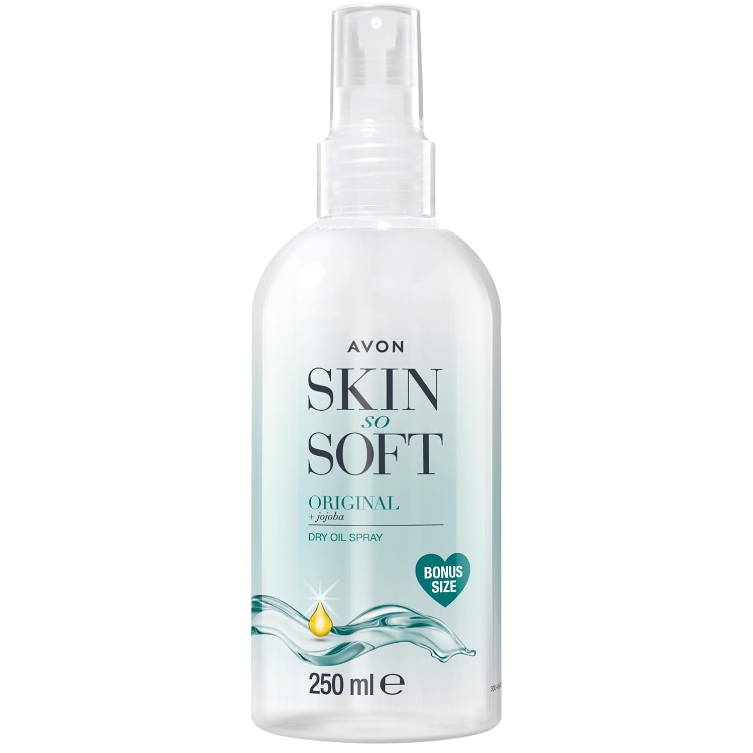 AVON Skin So Soft Original Dry Oil Spray bottle showing quick-absorption texture for silky skin