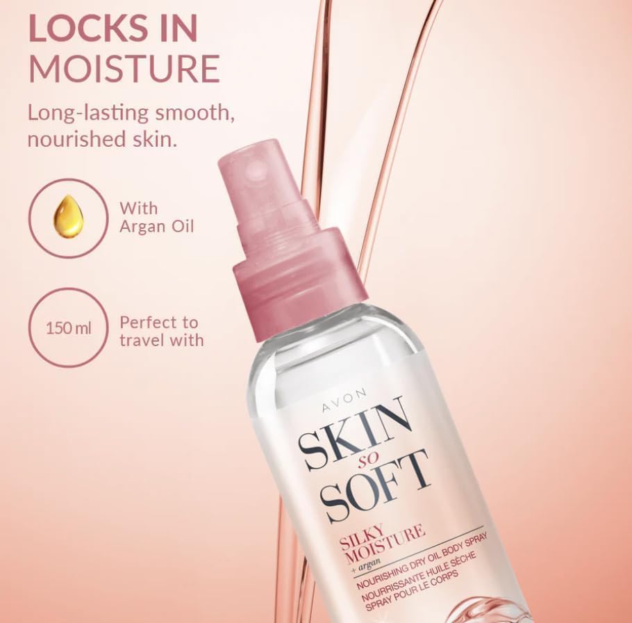 AVON Skin So Soft convenient pump mist for easy application.