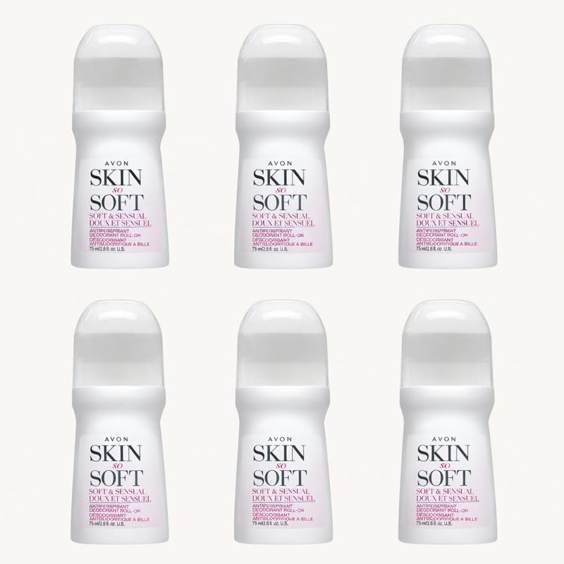 Avon's Skin So Soft Soft&Sensual deodorant pink pack for daily freshness and gentle fragrance.