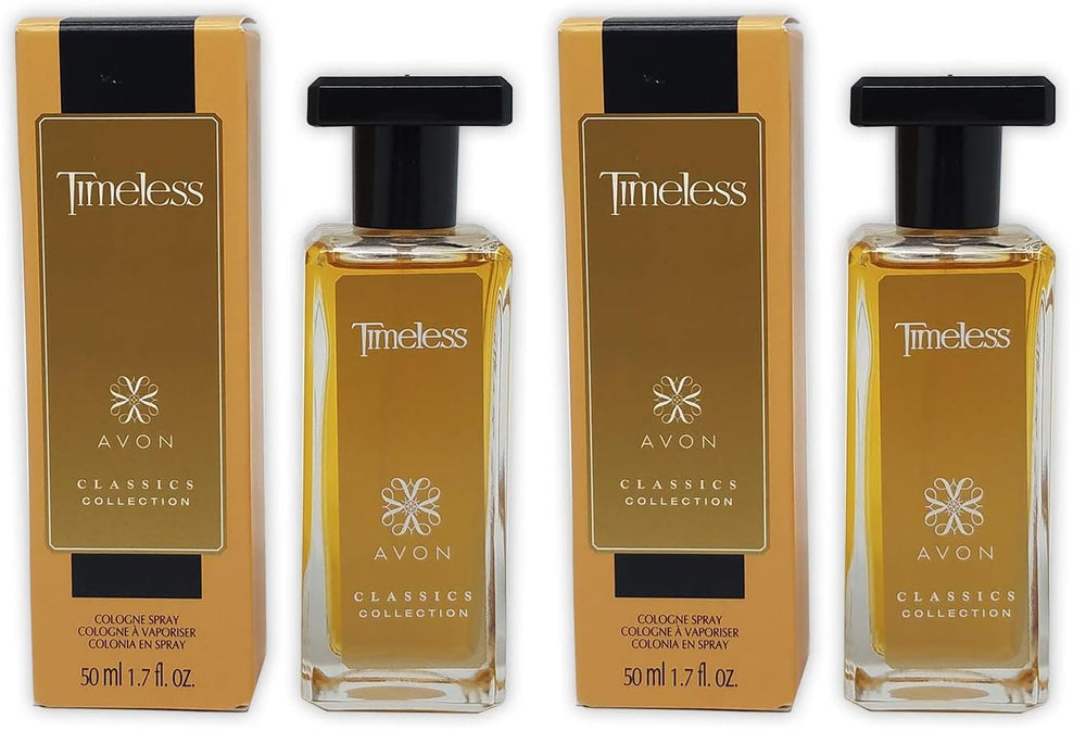 AVON Timeless bottle with gold cap showcasing luxury for daily wear