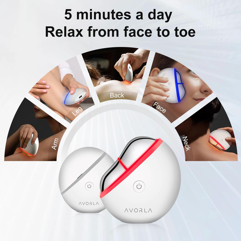 Avorla LED Gua Sha supports a quick 5 minute facial routine on the go
