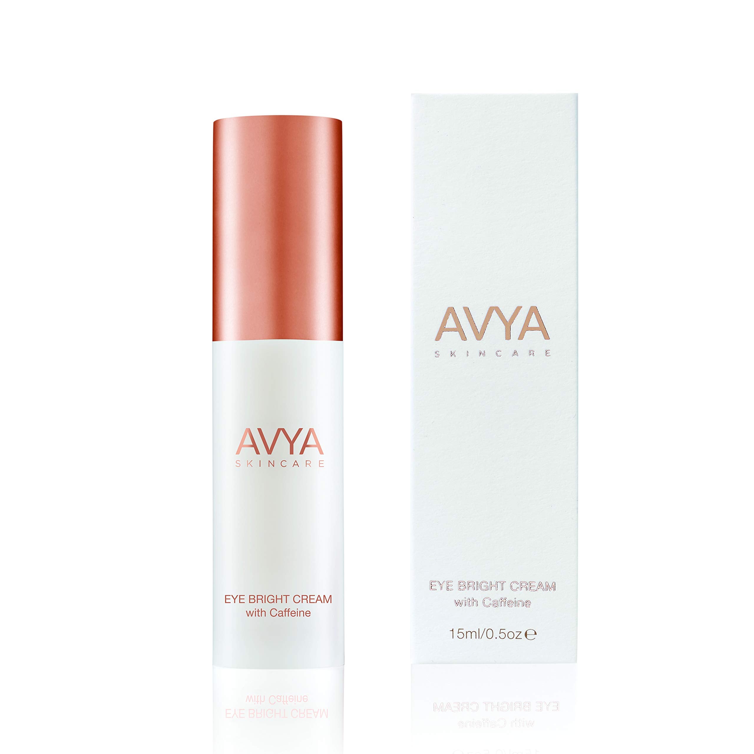 Avya Eye Bright Cream ingredients closeup with peony turmeric neem for absorption