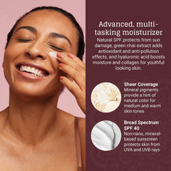 AVYA green chai swirl highlighting radiance and calm complexion