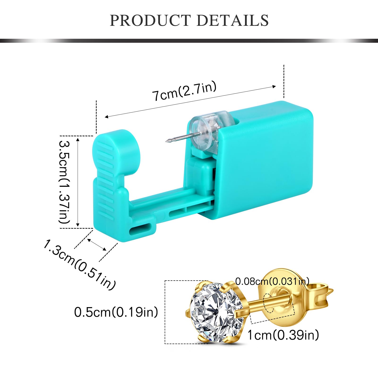 AVYRING flat back CZ studs in hypoallergenic steel for sensitive skin