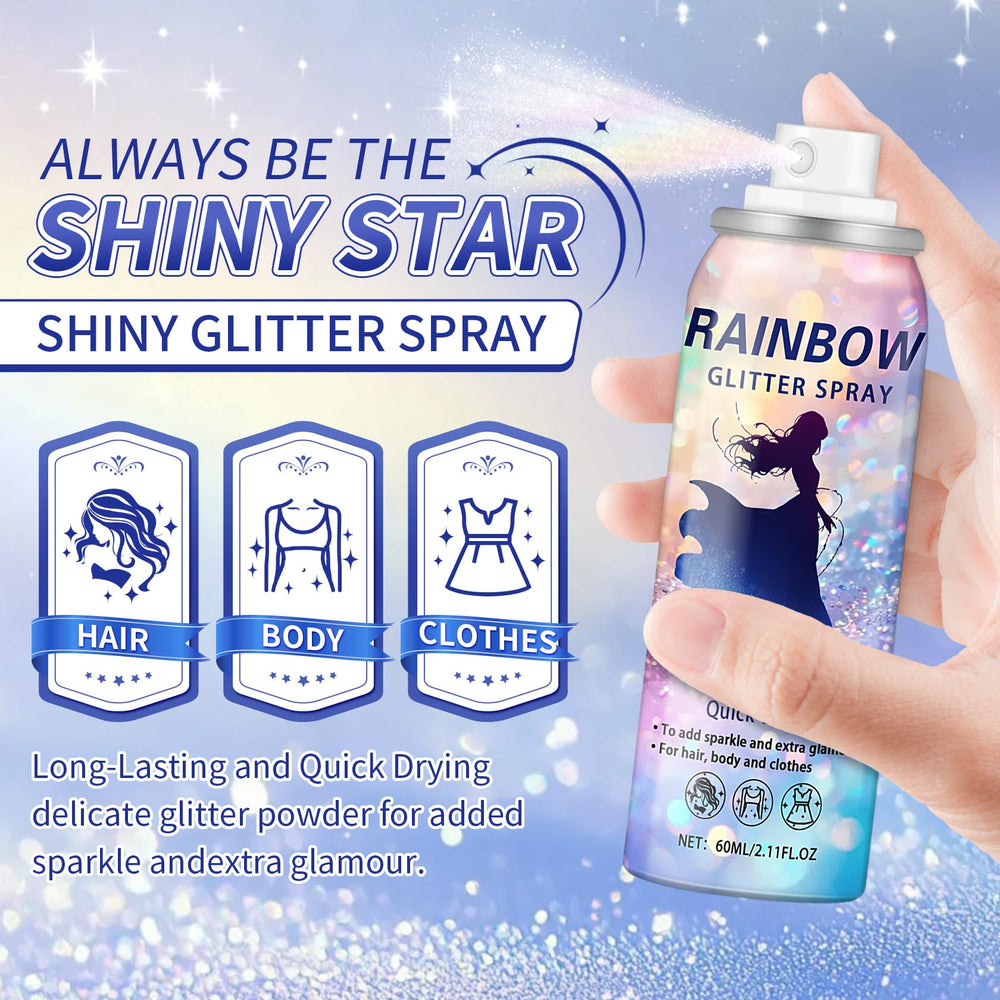 AWCCXMYM Glitter Spray on Hair demonstrates quick adhesion for sparkling locks