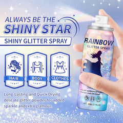 AWCCXMYM Glitter Spray on Hair demonstrates quick adhesion for sparkling locks