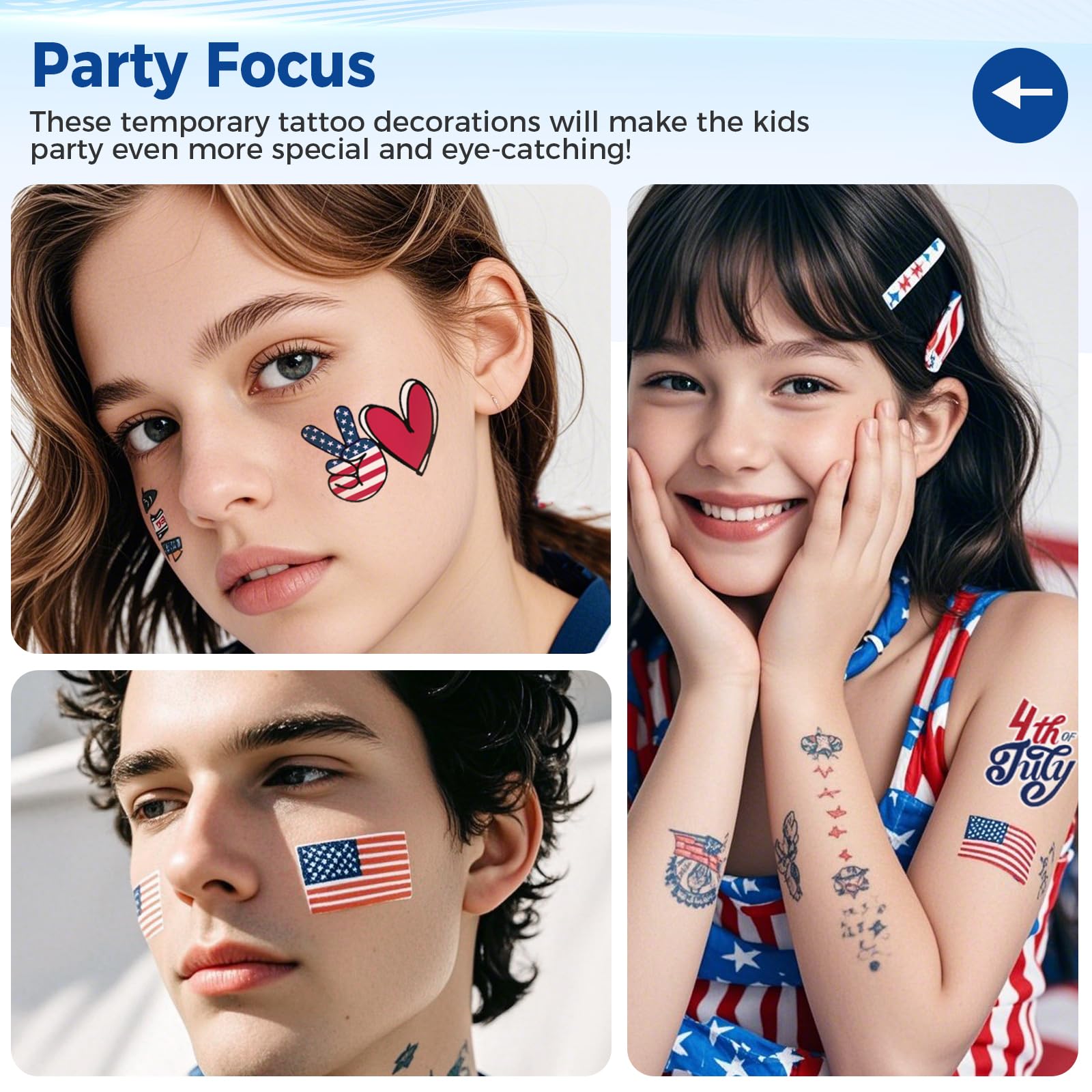 Awinmay love America tattoo for family gatherings and parties