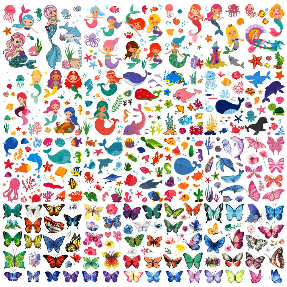 AWINMAY mermaid tattoos for kids, ideal for costume play and summer pool parties.